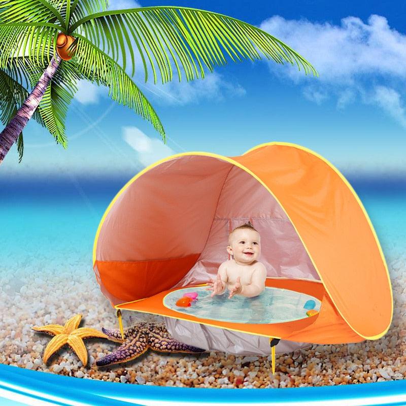 Tenda de praia infantil com guarda-sol à prova d'água e proteção UV - Pitah Shop